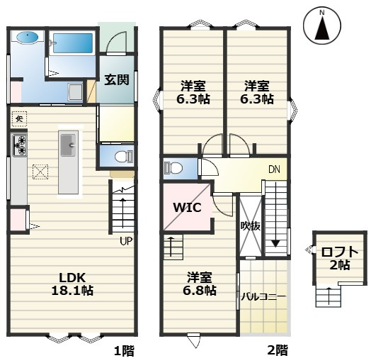 COLORFUL　DAYS南区豊｜名古屋市の戸建ならホームアップの間取り