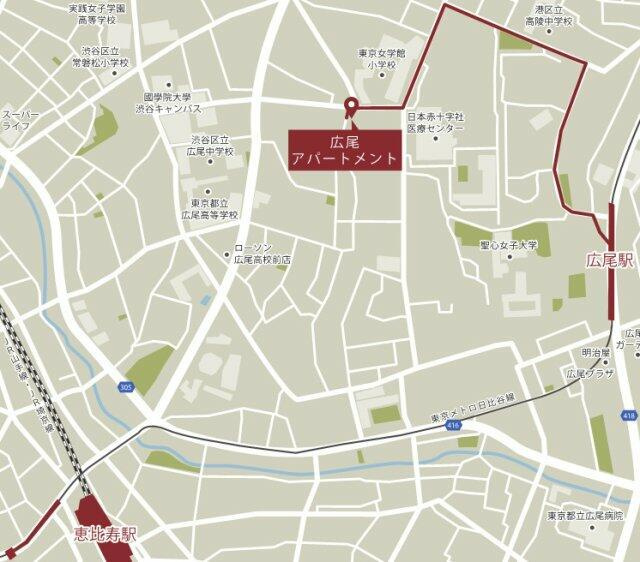広尾アパートメントの地図| 