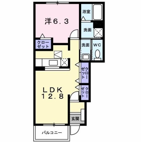【間取り】 | コスミオン　Ｄ