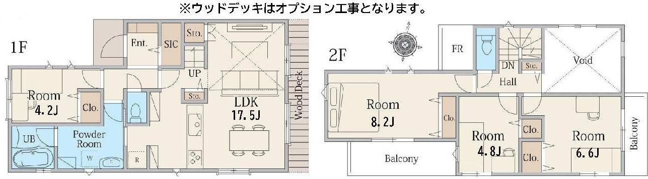 戸塚区平戸5丁目　新築戸建　全2区画の間取り