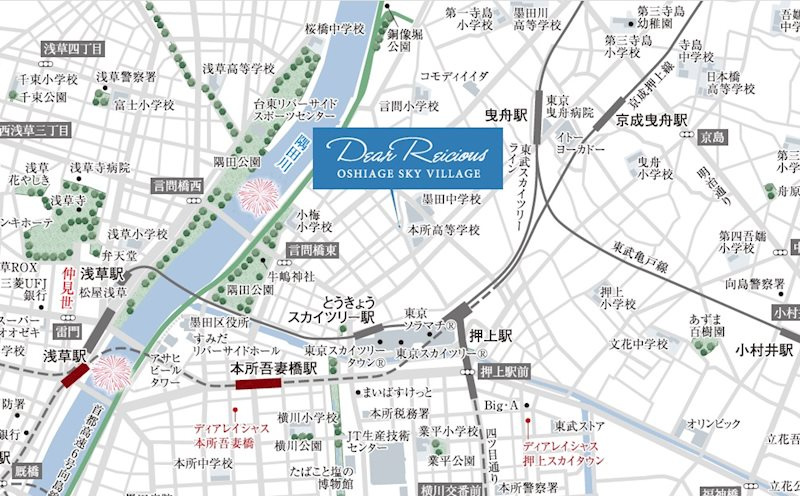 ディアレイシャス押上スカイヴィレッジの地図