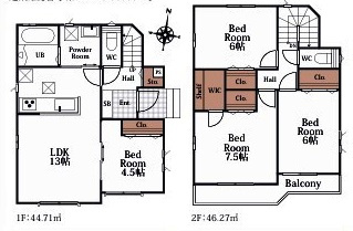 【間取り】 | 川越市南田島　新築分譲　JR川越線『南古谷駅』徒歩17分　【牛子小学区】