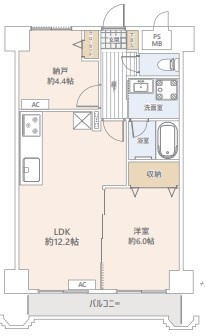 藤沢市片瀬海岸2丁目　ライオンズマンション片瀬江ノ島第２の間取り|1LDK+S☆