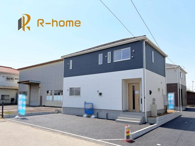 石岡市鹿の子第1　新築戸建て　2号棟の外観|建物完成いたしました！ご予約で『平日』や『夕方』などでもご見学可能です！