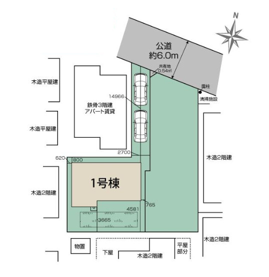 さいたま市北区別所町　2期　新築一戸建て　ブルーミングガーデン　01の区画図|１号棟