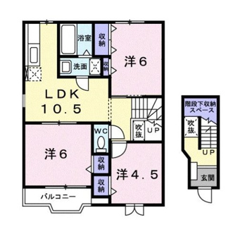 【間取り】 | プリムヴェール　Ｂ　3LDKH