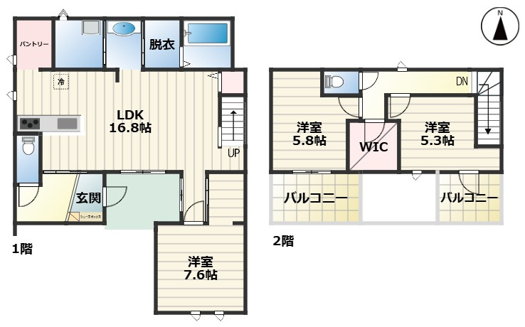港区津金｜名古屋市の戸建ならホームアップの間取り