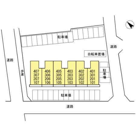 野本ハイツ駅西の区画図