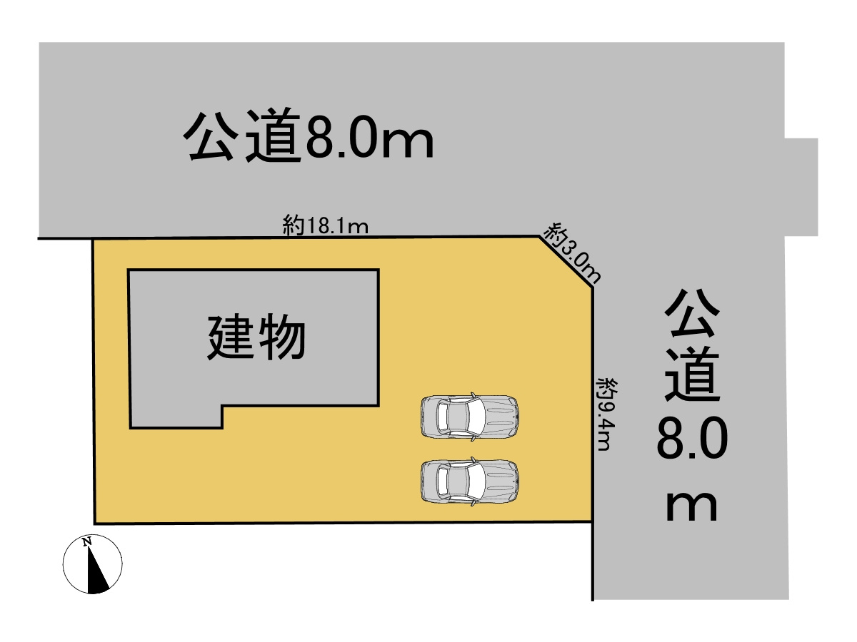中古戸建　羽島市舟橋町宮北3丁目　令和2年築の区画図