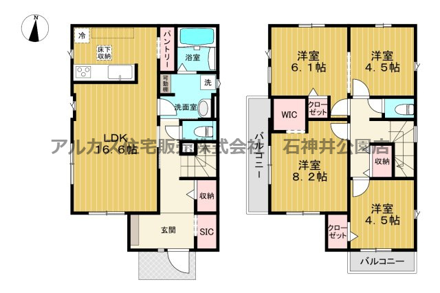 練馬区大泉学園町６丁目　新築一戸建　西武池袋線　大泉学園の間取り