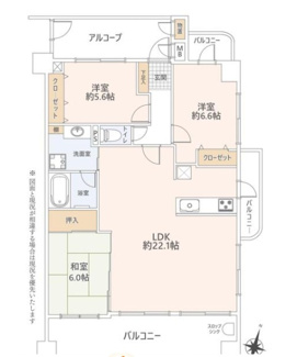 【間取り】 | モアグレース新岐阜4階部分！南東角部屋！3面バルコニー！ペット飼育可能なマンション！アルコープ付き！ | モアグレース新岐阜4階部分！南東角部屋！3面バルコニー！ペット飼育可能なマンション！アルコープ付き！