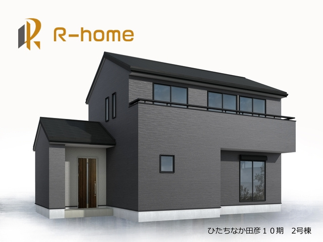 ひたちなか市田彦10期　新築戸建て　2号棟の外観パース|2026年3月完成予定！近隣の同仕様完成物件をご見学いただけます♪