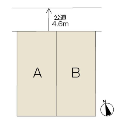 小牧市大字北外山　新築戸建　B棟の区画図|駐車場並列３台可（車種による）