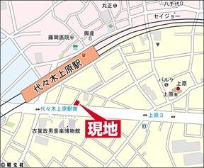 代々木上原１２８の地図