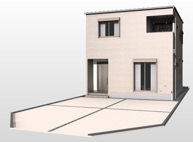 【外観パース】 | 東大阪市大蓮南1丁目 | ※太陽光搭載条件付物件：販売価格は「屋根貸しシステム（太陽光発電なし）」での価格です。こちらの場合は10年経過後に無償譲渡。太陽光発電付き（売電付き）の場合は物件価格に100万円プラスになります。】