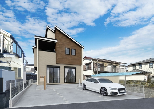 【外観】 | 【仲介手数料０円】相模原市南区東大沼3丁目　新築一戸建て | 外観パース　相模原市南区東大沼3丁目　新築一戸建て