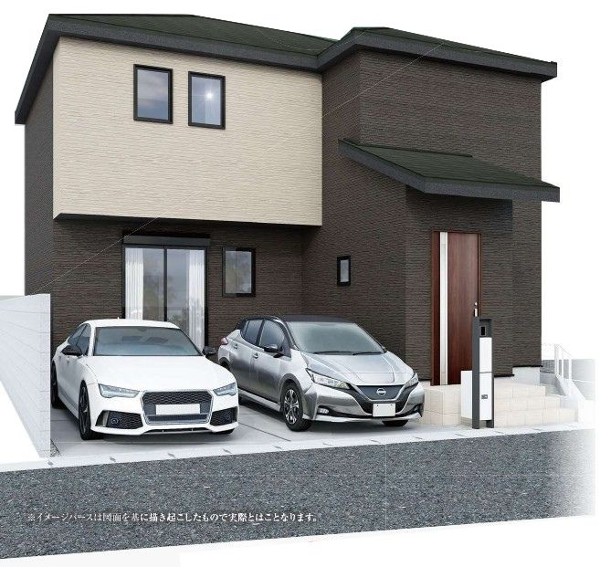 草津市上笠2丁目　新築戸建ての外観パース