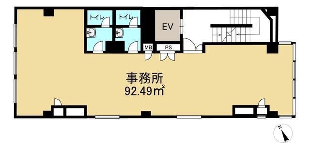 取手・優ビルの間取り|ワンフロア・男女トイレあり 