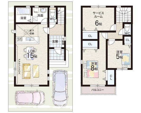 京都市伏見区小栗栖森本町　第1期　新築一戸建ての間取り|1号地