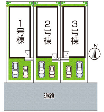 京都市伏見区久我森の宮町　第1期　新築一戸建ての区画図|全３区画