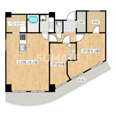 ロイヤルプラザ滝野川の間取り|南西向きです☆