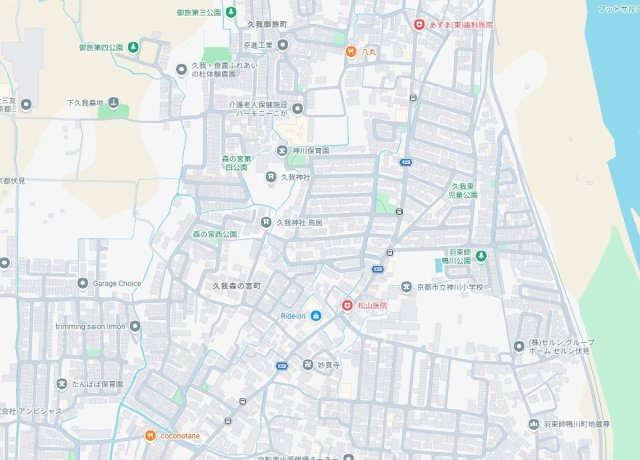 京都市伏見区久我森の宮町　第1期　新築一戸建ての地図