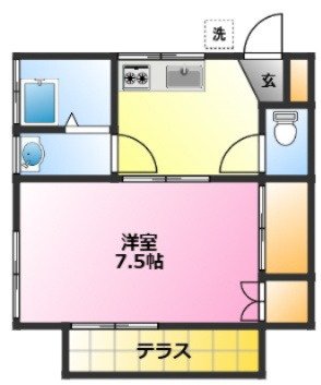 ハイツイシハラの間取り|収納豊富♪