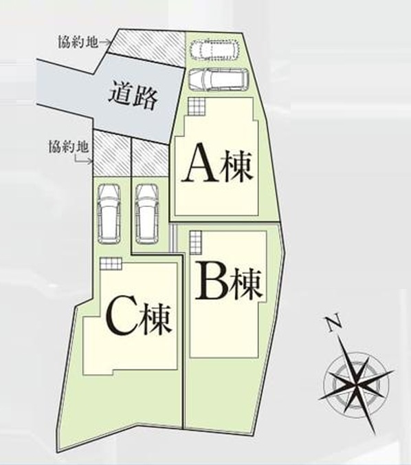 本牧町2丁目　2全3棟　　B棟の区画図