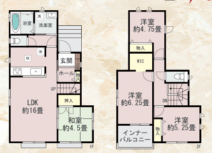 今宿東3丁目985番　A号棟の間取り