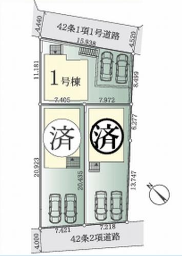 【区画図】 | 【仲介手数料０円】秦野市鶴巻南2期　新築一戸建て　1号棟　全3棟 | 秦野市鶴巻南2期　新築一戸建て　1号棟　全3棟