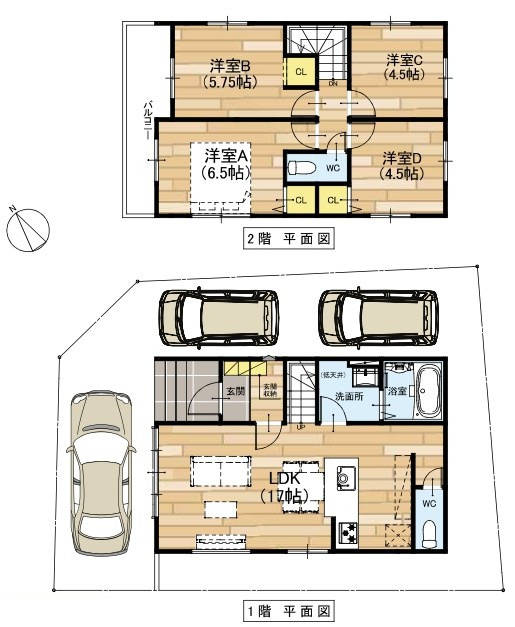 守山市今宿4丁目　新築戸建ての間取り