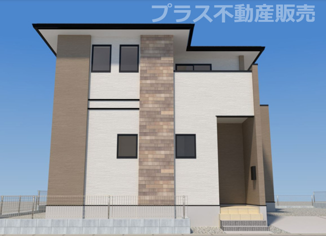 【外観】 | 福岡市早良区田村5丁目5期　1号棟（全1棟）【仲介手数料無料・0円】 | 完成イメージの外観パースです。