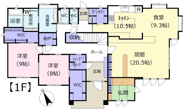 坂戸市花影町中古戸建の間取り|1F