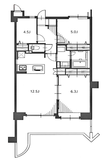 【間取り】 | 朝日プラザ伏見桂川 | 専有面積61.80㎡