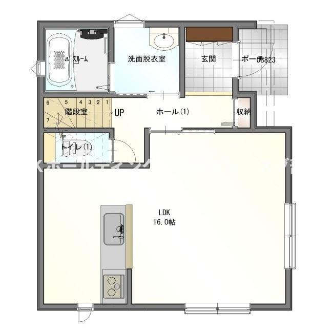 厚中町貸家D号の間取り