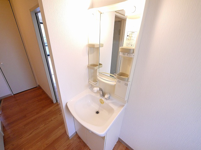 グローバルハイツ鳩之門Aの洗面所|広い洗面スペース