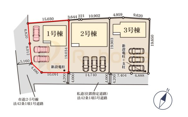 常陸大宮市中富町第3　新築戸建て　1号棟の区画図|大きなお買い物だからこそ、メリット・デメリットを伝えさせて頂きます。
R-homeにお任せください♪