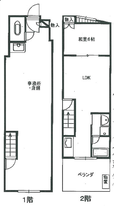 野洲市北野１丁目の店舗事務所の間取り