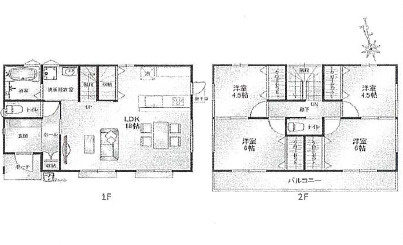 佐伯区千同一丁目　№35273の間取り|４ＬＤＫ
駐車2台可
（車種による）