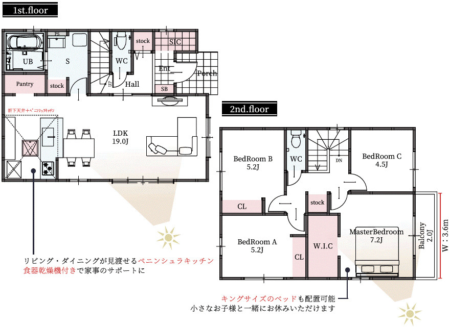 草加市両新田西町　新築分譲住宅　全３邸の間取り|１号棟