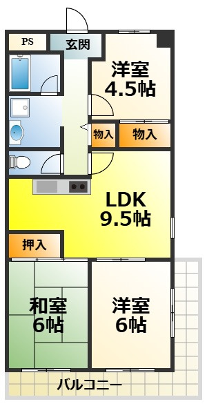 リバティ初芝の間取り