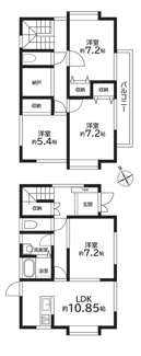 【間取り】 | 笛吹市石和町広瀬　平成7年築中古戸建 敷地101坪 | メーターモジュール　106.00㎡　平成7年築