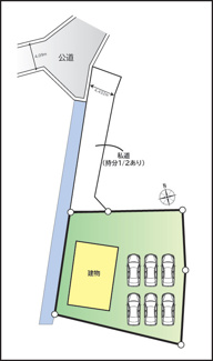 【区画図】 | 笛吹市石和町広瀬　平成7年築中古戸建 敷地101坪 | 敷地335.97㎡　カースペース6台以上