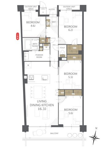 【間取り】グランデージ王寺 