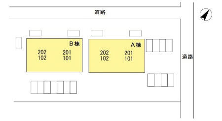 セジュール床波 B棟の区画図