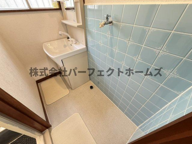 清水町戸建　賃貸の設備|洗濯機置場です