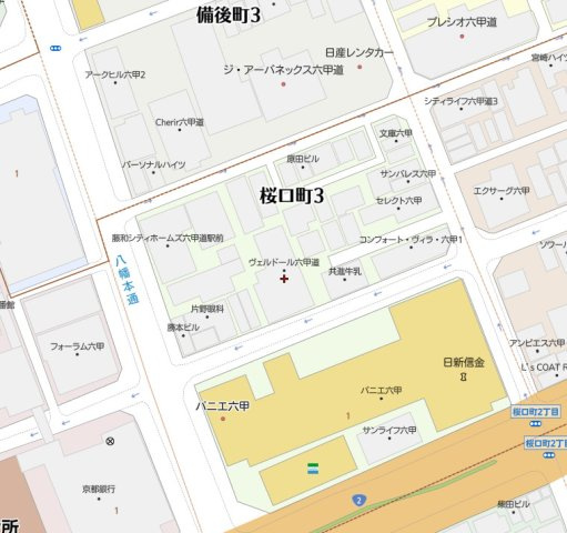 ヴェルドール六甲道の地図