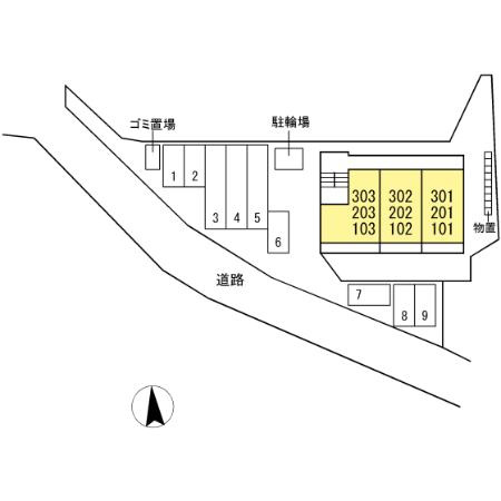 グローリーコート前九年の区画図