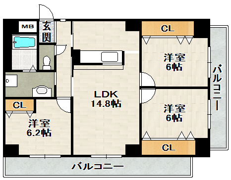 ハビタットセレッソⅢの間取り