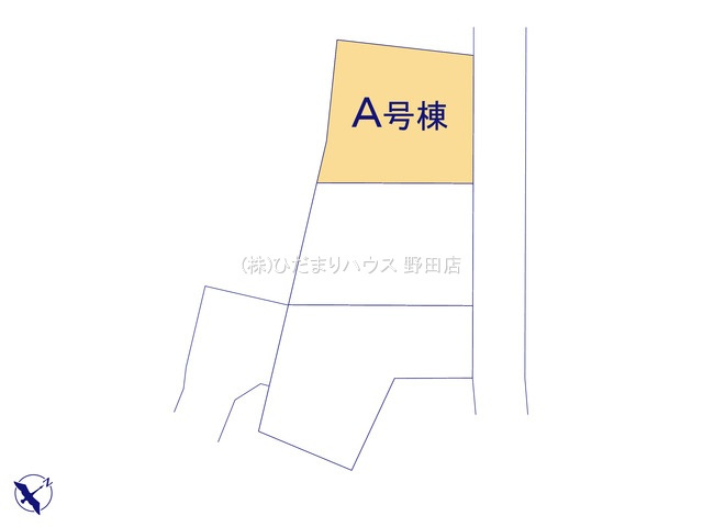野田市桜台59番　新築戸建　A号棟の区画図|一方 ： 北東 5m 公道